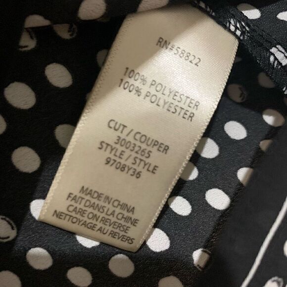 Max Studio | Mock Neck Ruffle Polka Dot Blouse - Picture 7 of 9